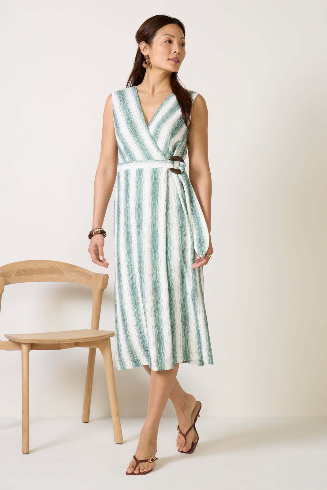 HUTCH Women's Ginny Faux Wrap Knit Midi, Size XS, White HUTCH Women's Ginny Faux Wrap Knit Midi, Size XS, White