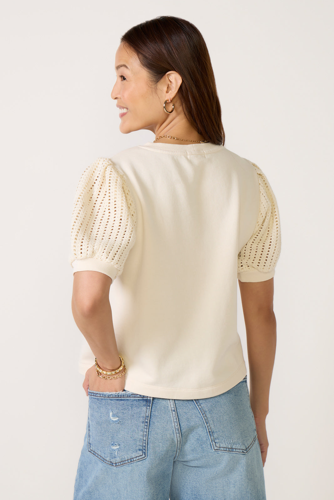 Lea Crochet Sleeve Tee