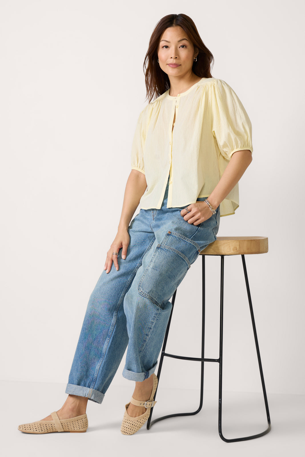 Short Sleeve Button Down Top