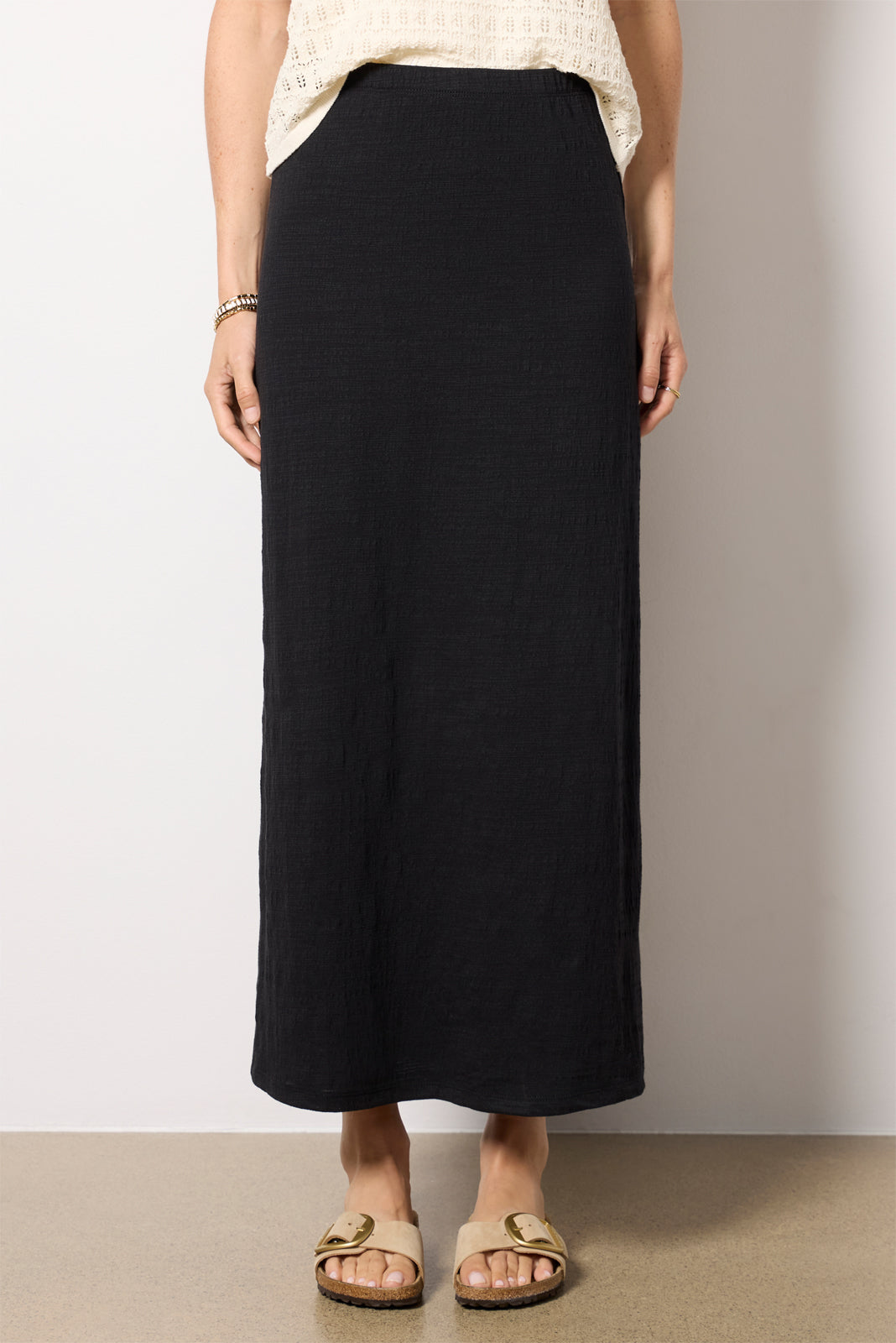 Delavine Textured Midi Skirt