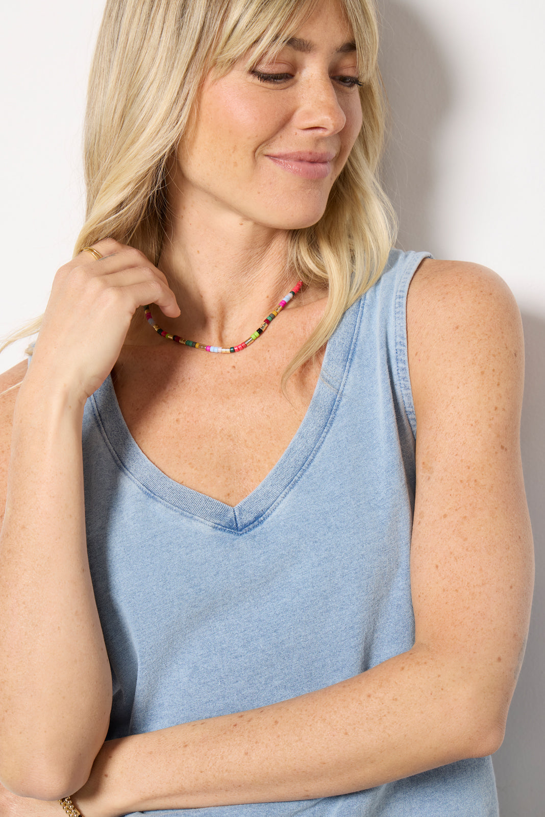 Sloane V-Neck Denim Tank