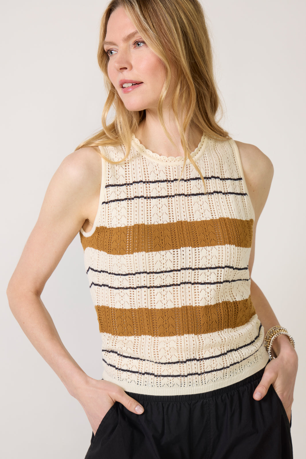 フミカ ウチダ DOUBLE NECK NO-SLEEVE TANK TOP FUMIKA_UCHIDA/DOUBLE NECK NO-SLEEVE TANKTOP
