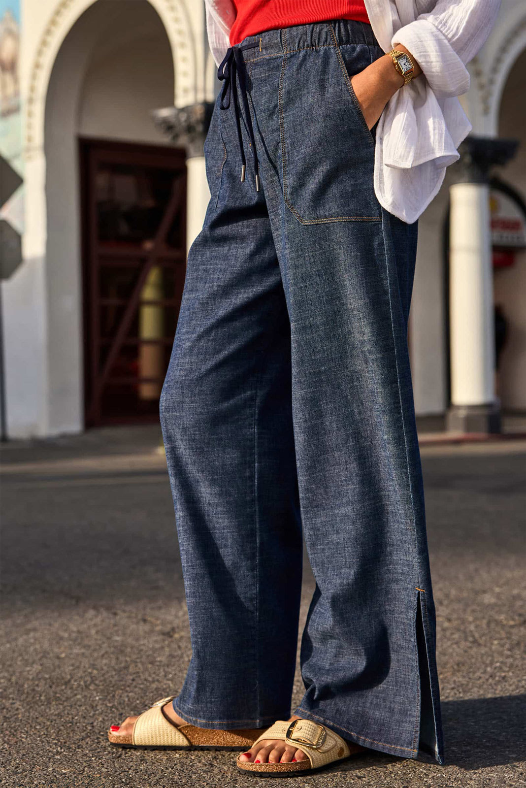 Julia Stretch Linen Lounge Pant