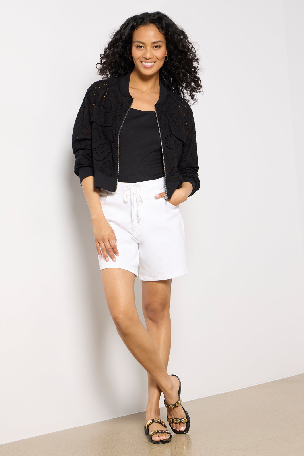 Ryan Eyelet Bomber Jacket