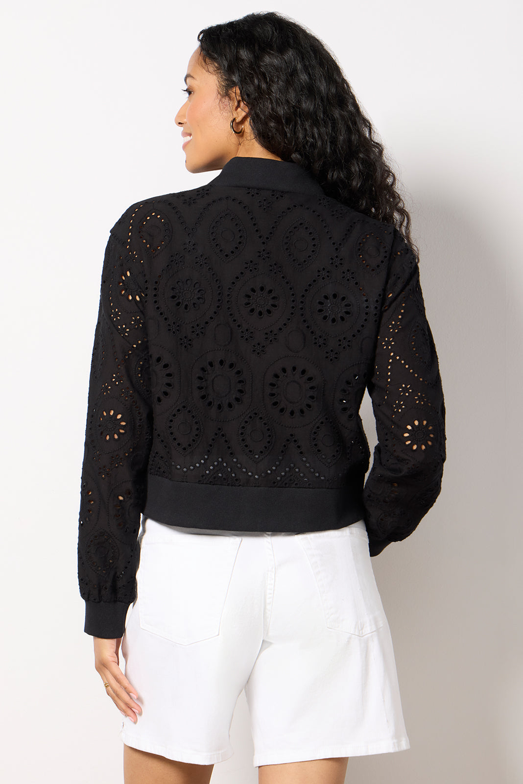Ryan Eyelet Bomber Jacket