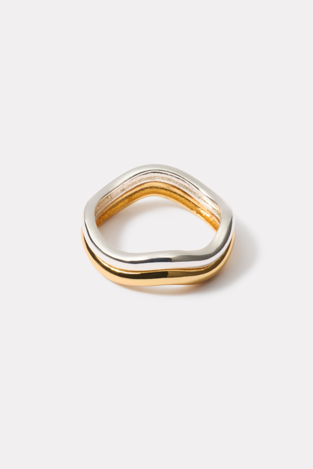 Deryl Two Tone Wavy Ring