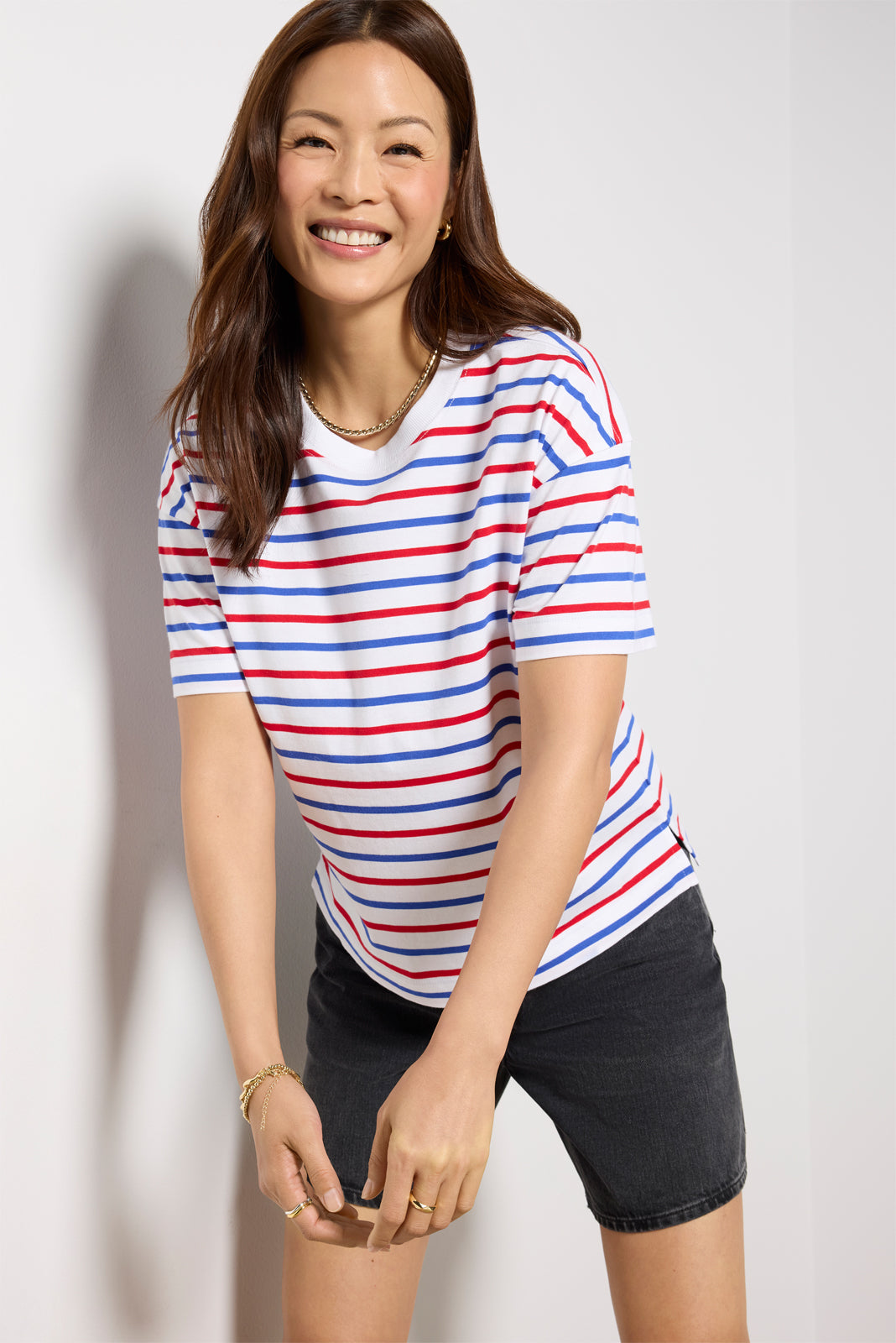 LEVI'S T-SHIRT MANICHE CORTE DONNA AZZURRO