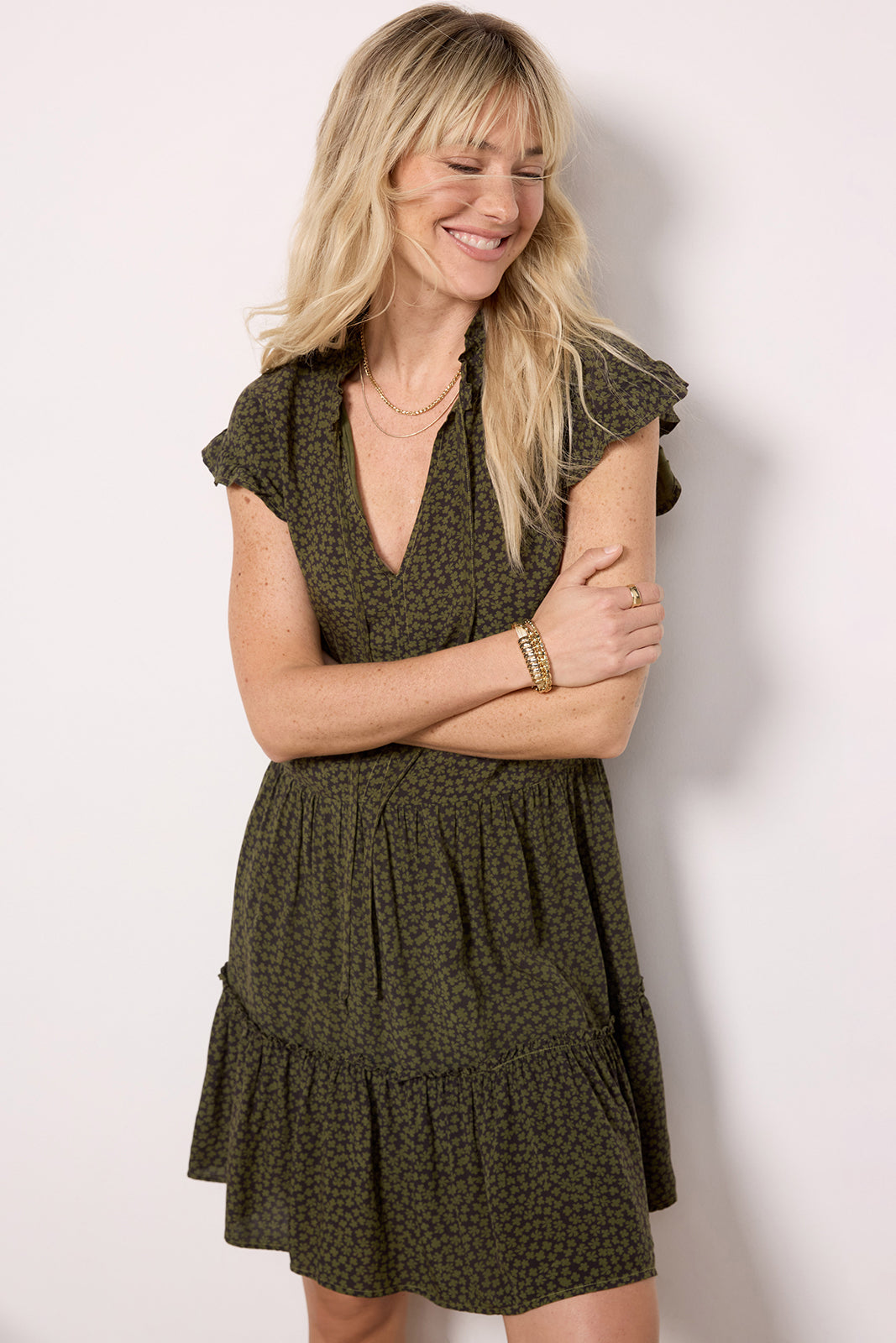 Short Day Dresses For Women Short Femme Dress PRETTYGARDEN Womens 2026  Summer Short Dress V Neck Short Sleeve A Line Hollow Out Lace Cute Casual  Beach Party Spring Dresses (Army Green,Small) at