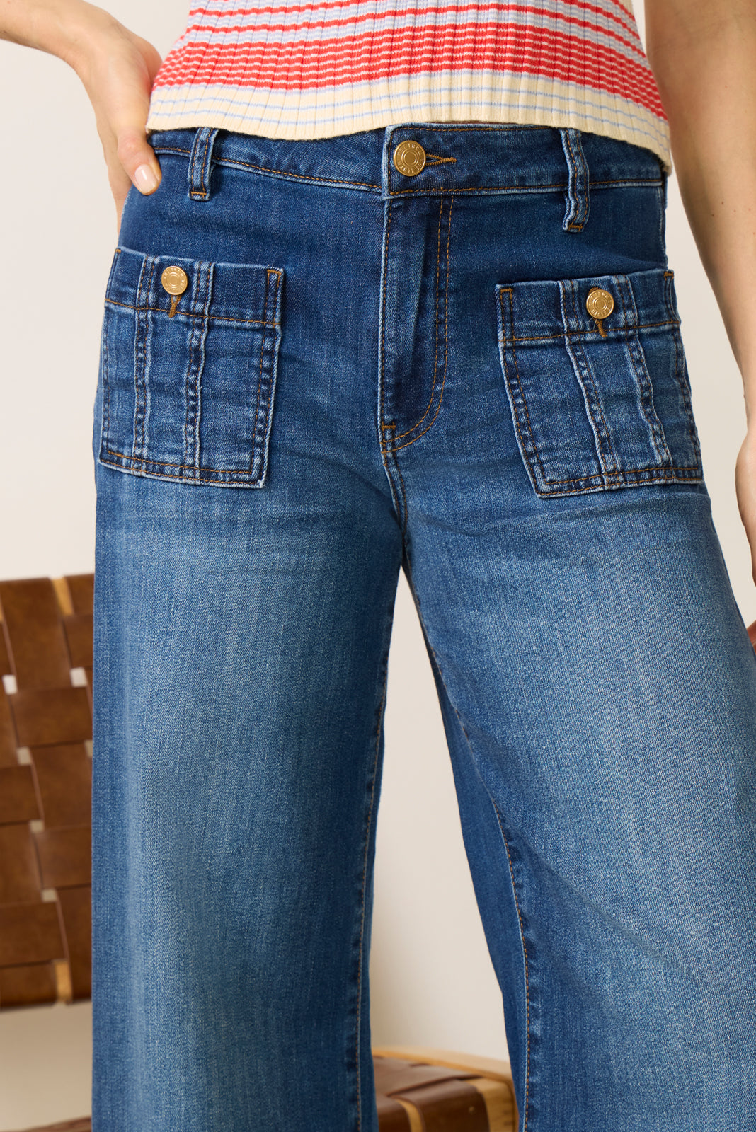 Meg Wide Leg w Front Patch Pockets