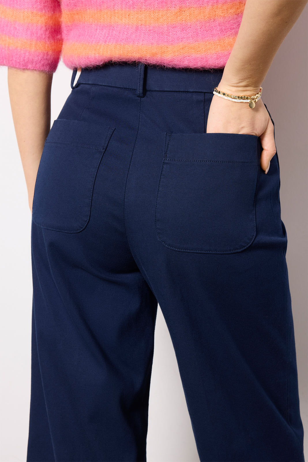 Stretch Twill Cropped Wide Leg