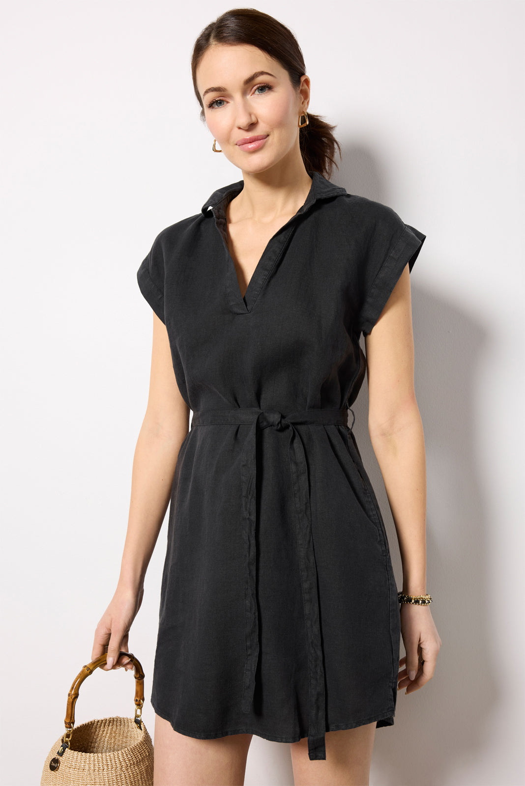 chinese dress ladies BELTED TUNIC SHIRT DRESS