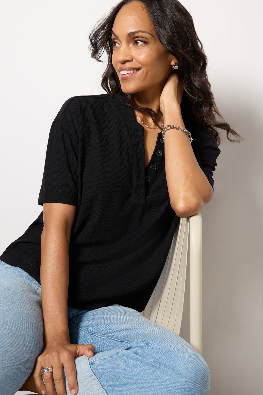 Kasey Mock Placket Tee