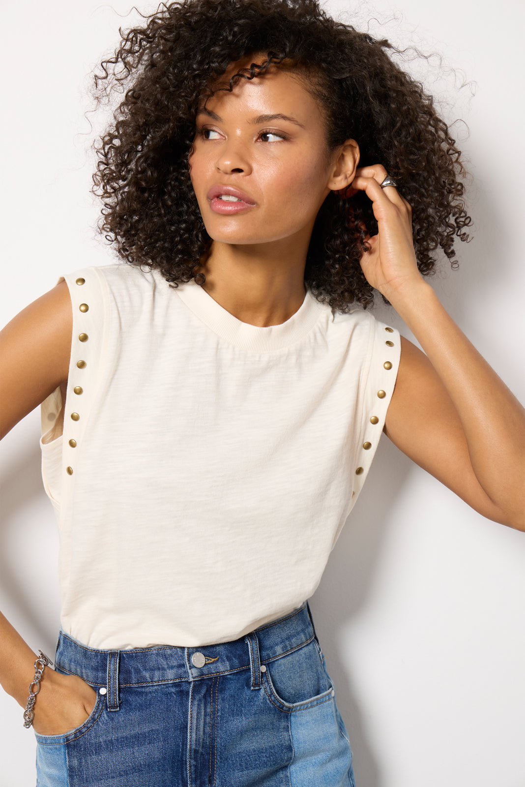 Brinley Studded Sleeve Tee