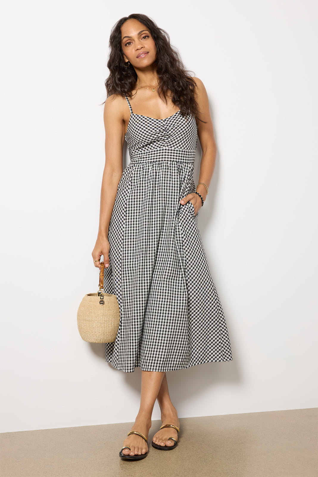 EVEREVE Women's Sunday Gingham Dress, Size XL, Black EVEREVE Women's Sunday Gingham Dress, Size XL, Black