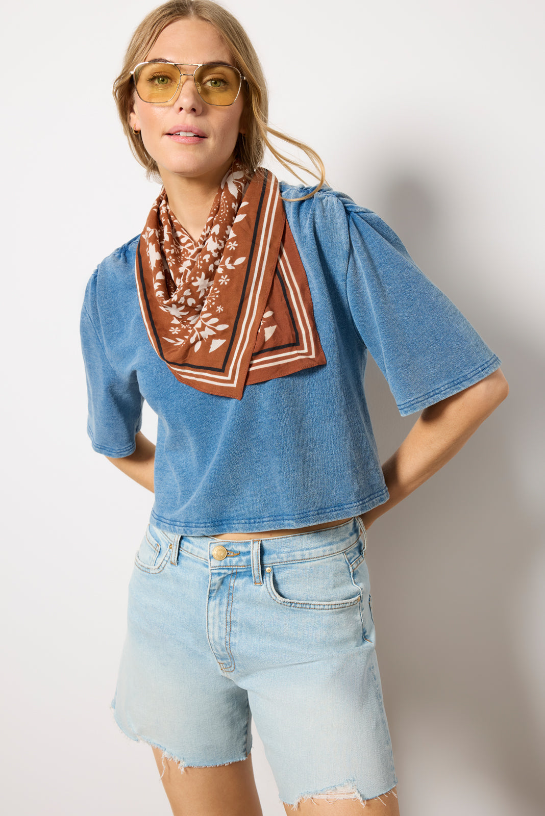 Escape Knit Denim Sweatshirt