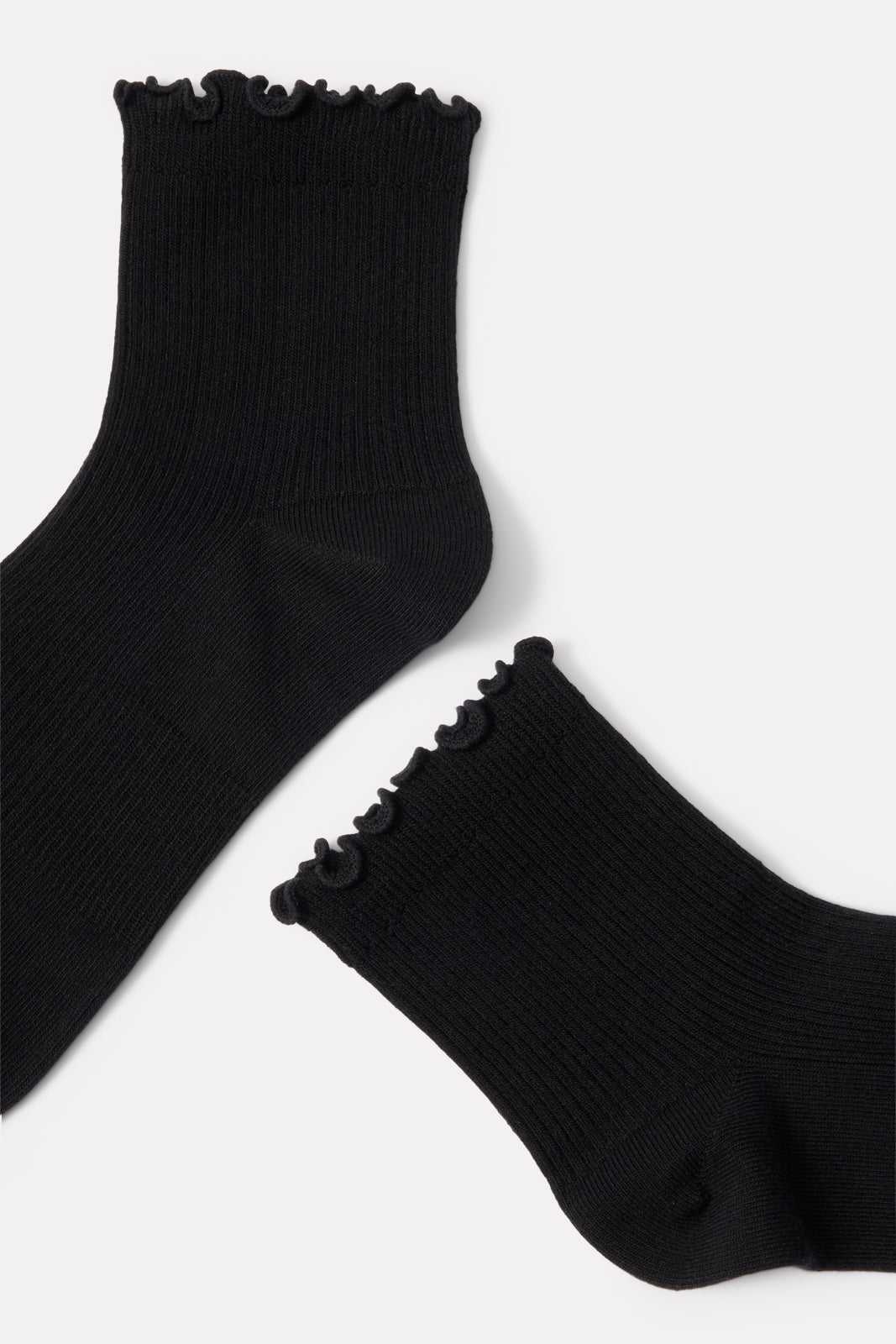 Ribbed Ruffle Quarter Sock