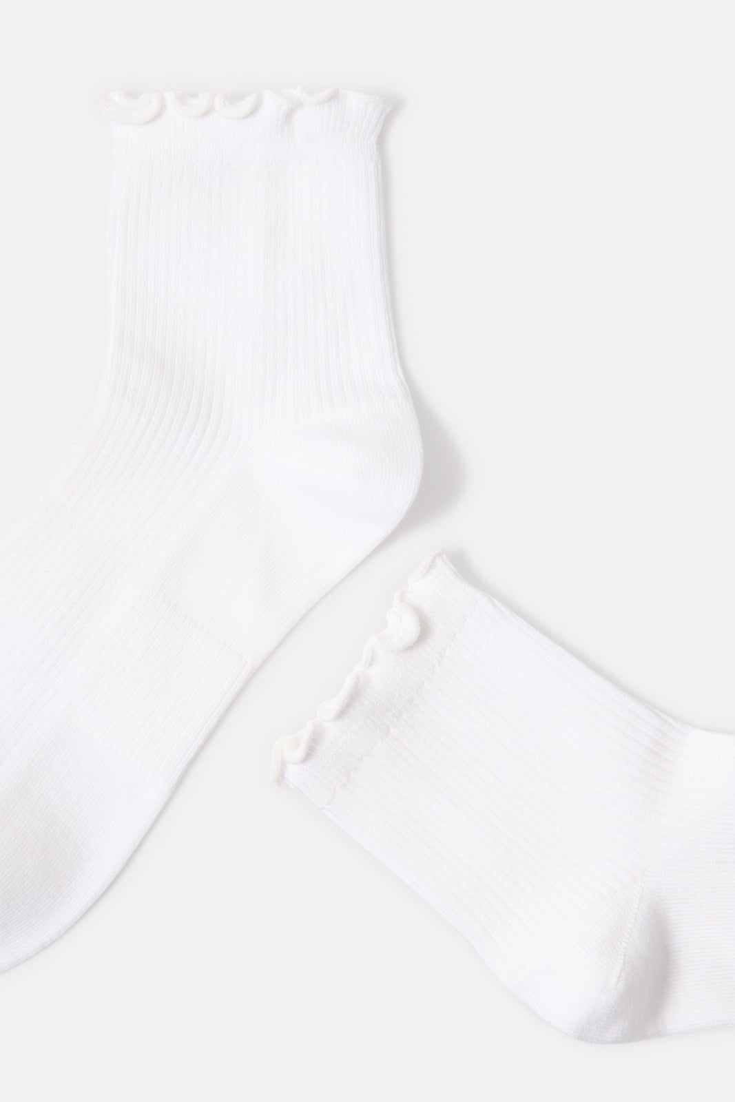 Ribbed Ruffle Quarter Sock