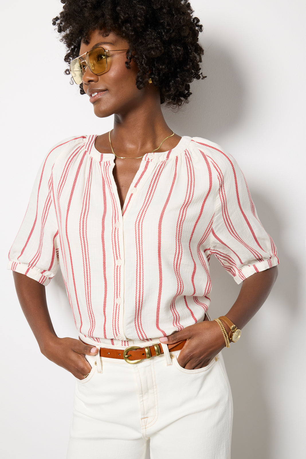 Lumi Split Neck Blouse