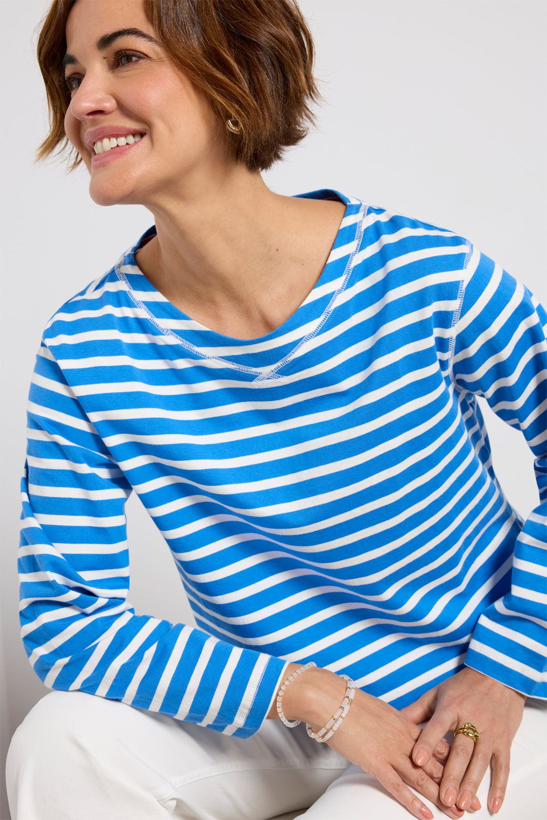 Marsielle Striped Boatneck Tee