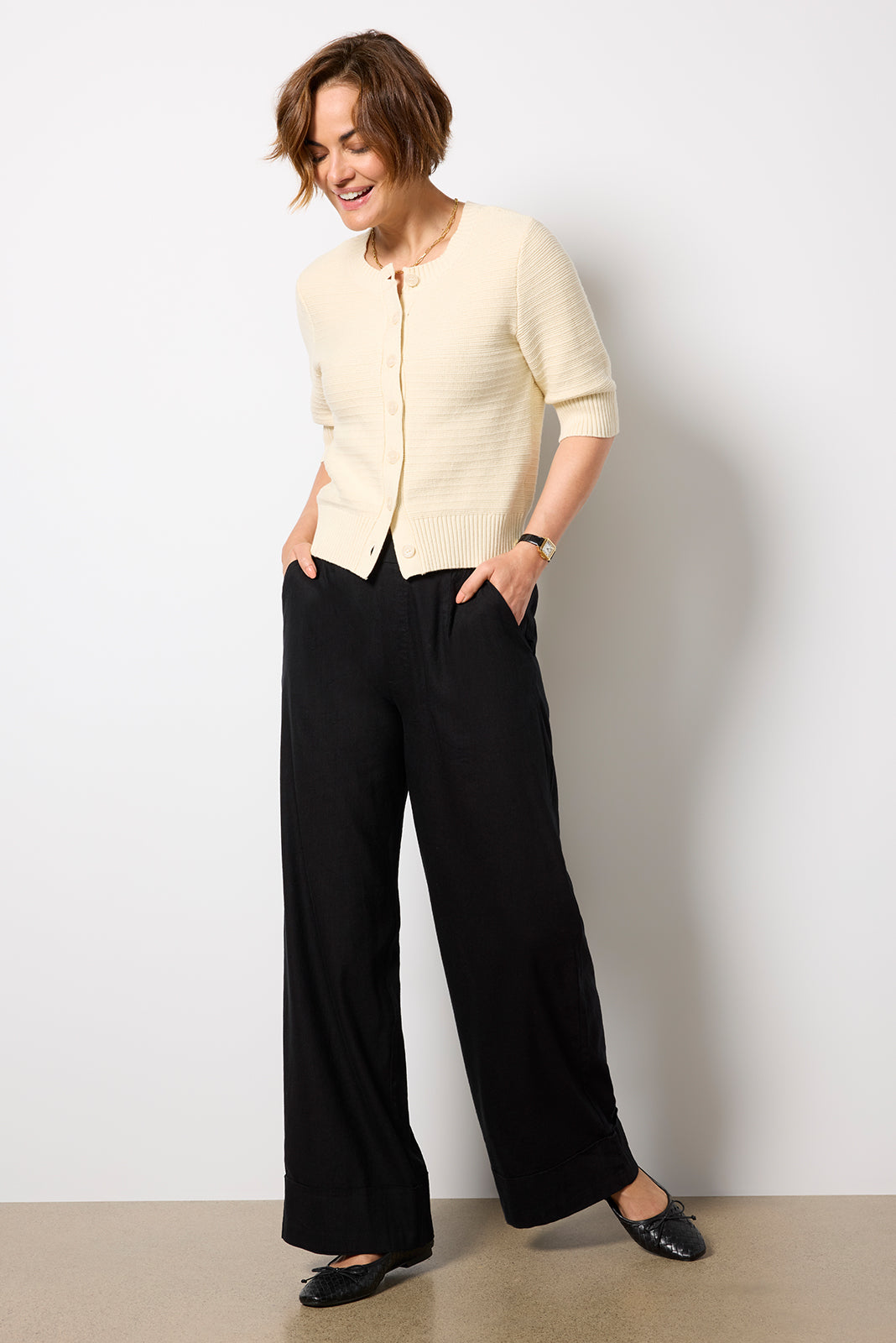 SANCTUARY Women's Textured Short Sleeve Cardi, Size XL, Taupe
