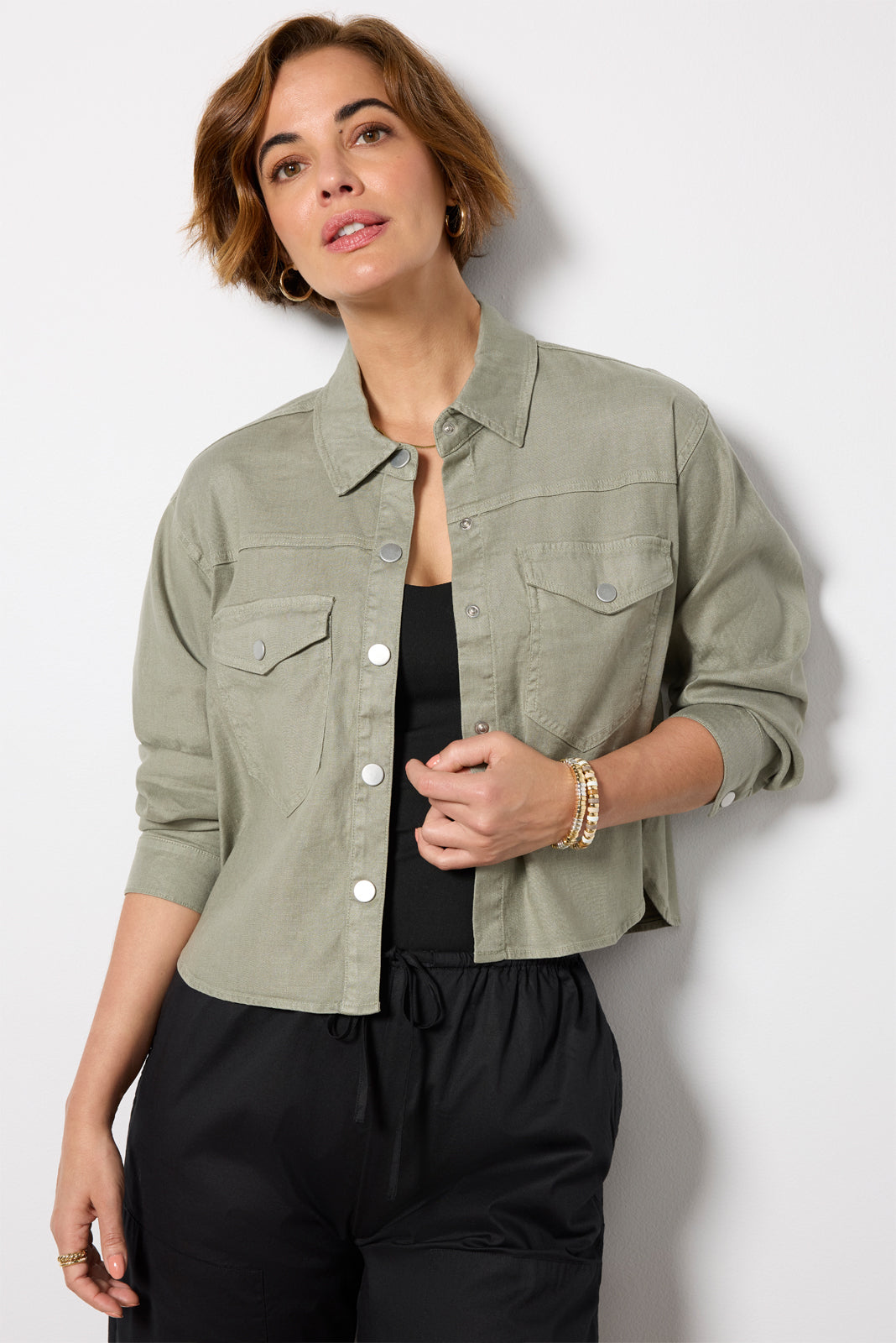 Frankie Stretch Linen Shacket