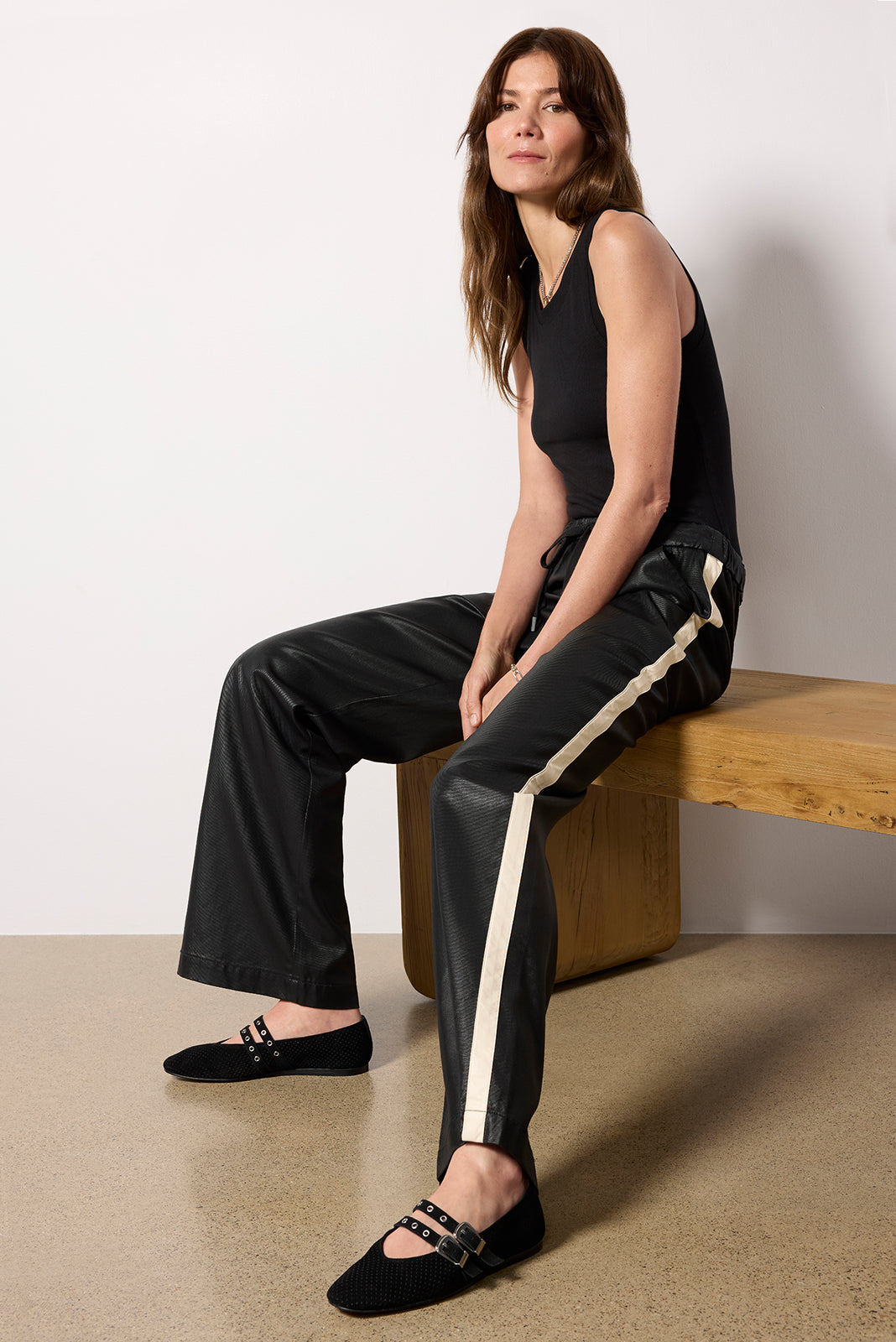 Coated Twill Track Pant