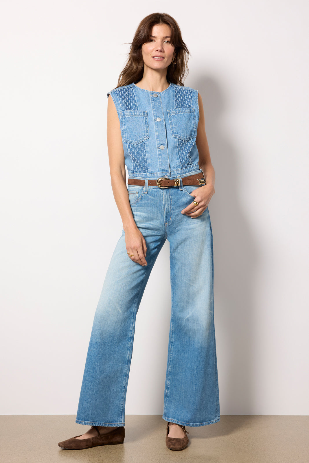 Greta Pieced Denim Vest