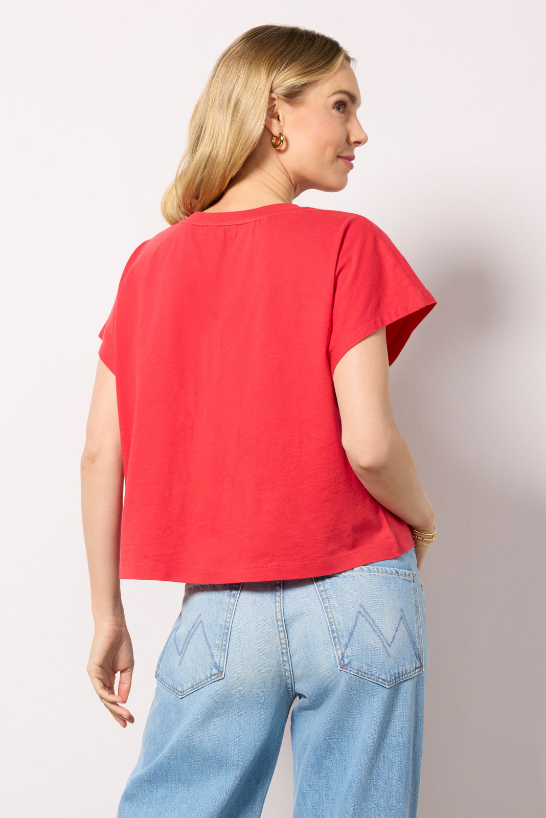 Everly Short Sleeve Cut Work Tee