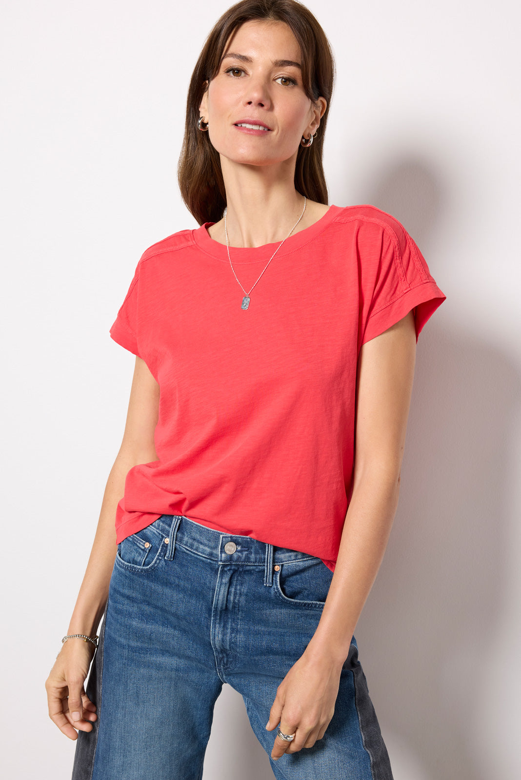 Elsa Shoulder Detail Slub Tee