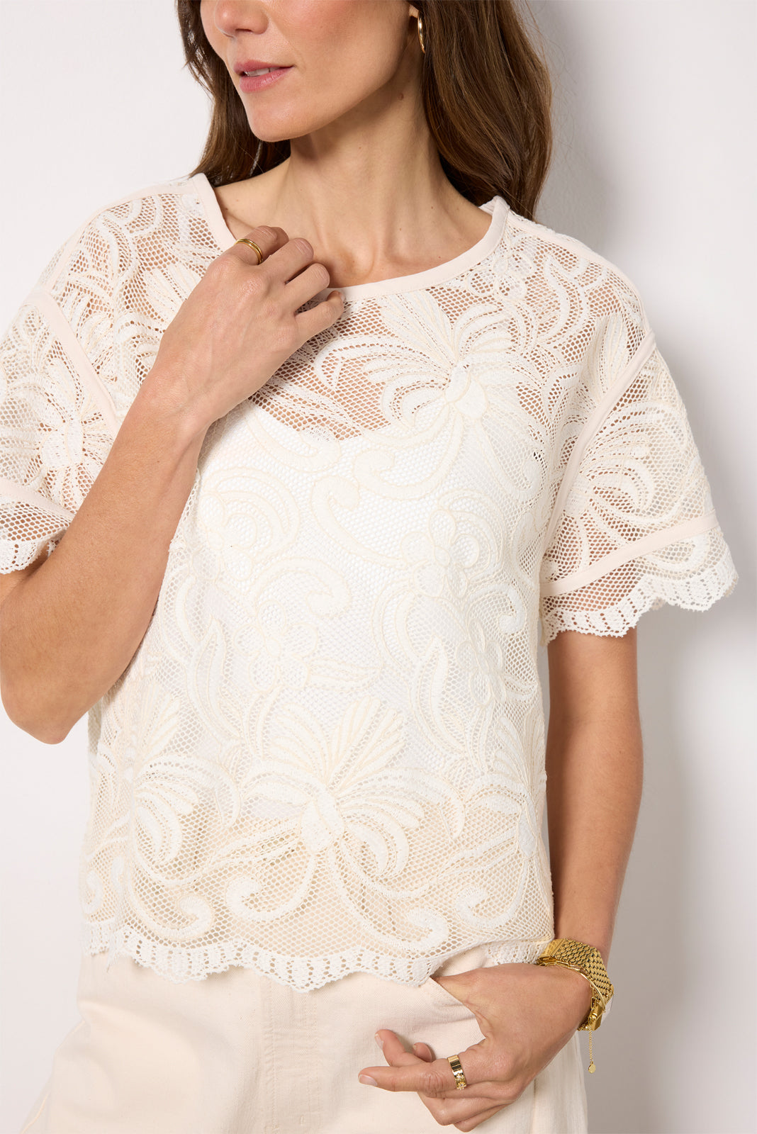 Lily Lace Dolman Sleeve Tee