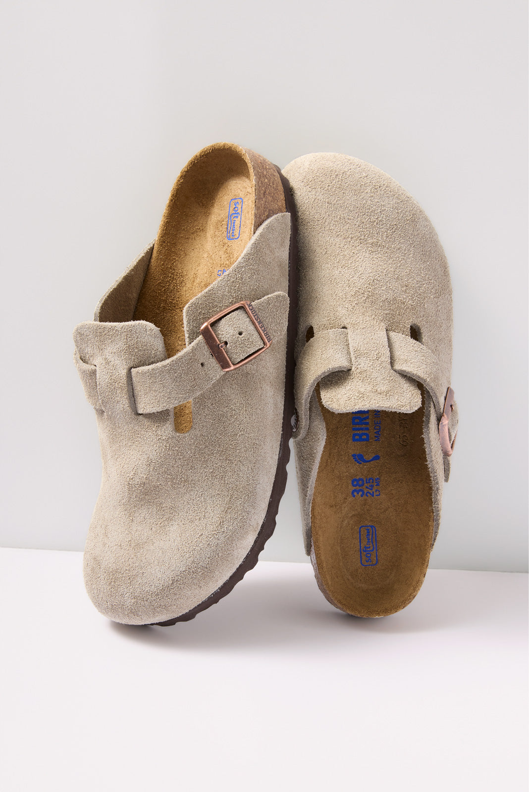 Wool Felt Birkenstock Boston Shearling Light Grey Birkenstocks