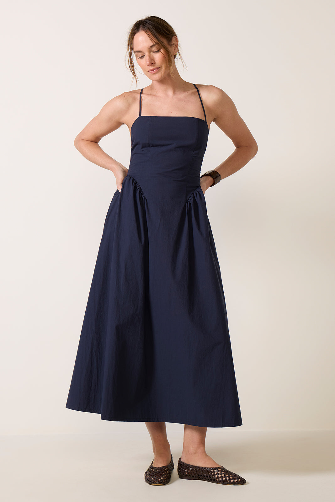 blue dress open back Sadee Open Back Dress