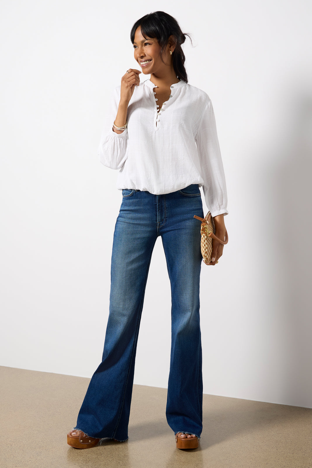 Button Front Textured Shirt