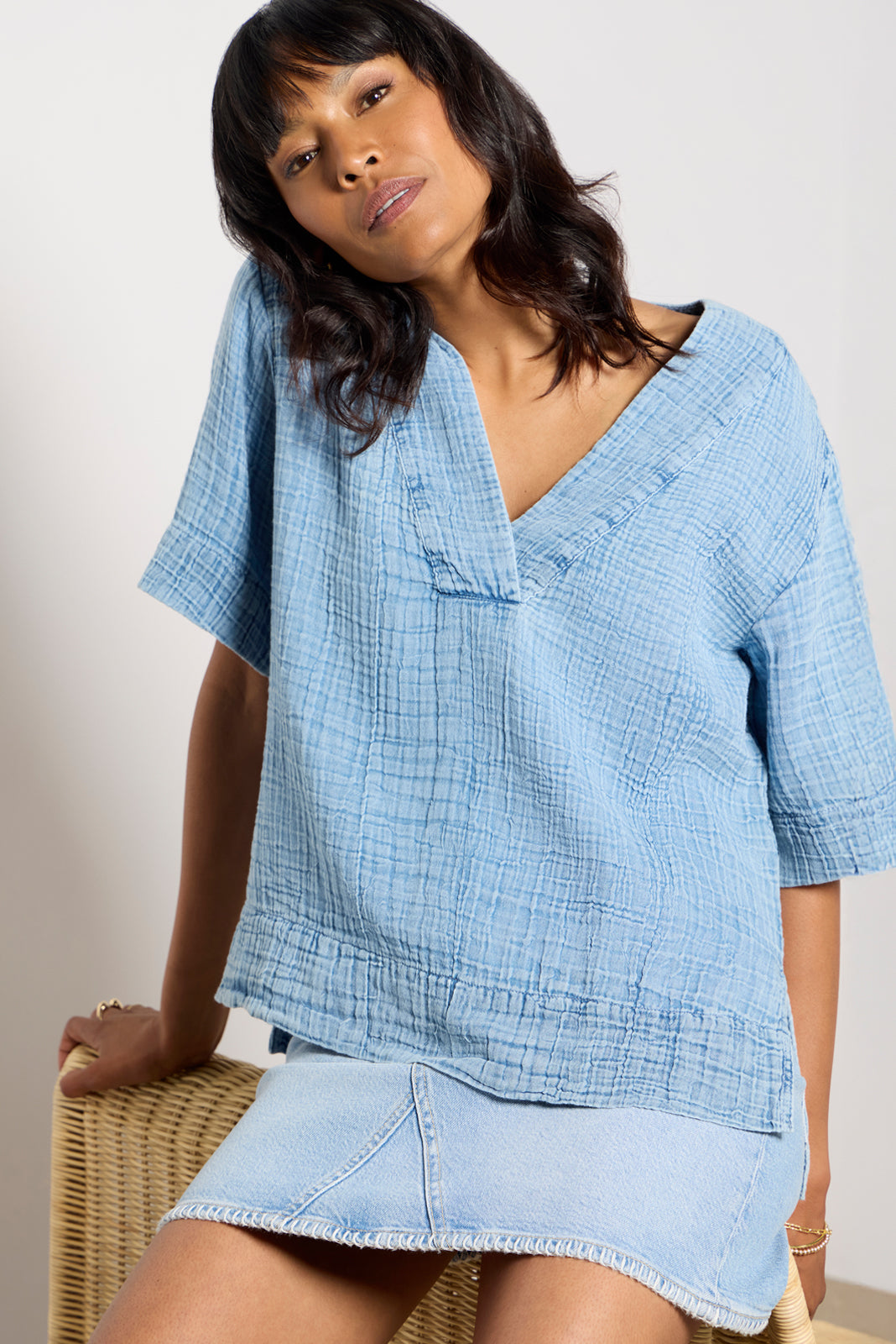 Dune Cotton Gauze Popover