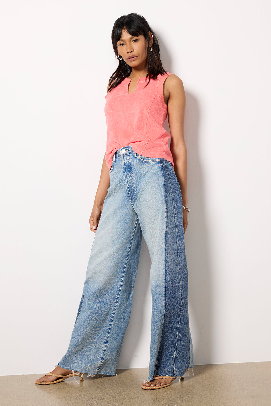 Split Neck Terry Tank