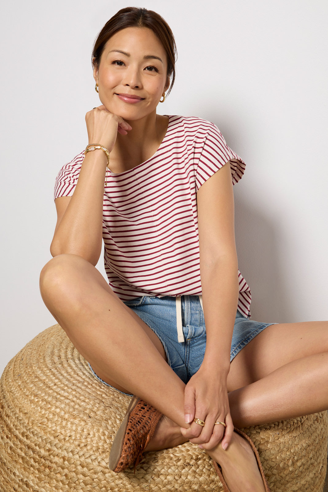 Molly Striped Boatneck Muscle Tee