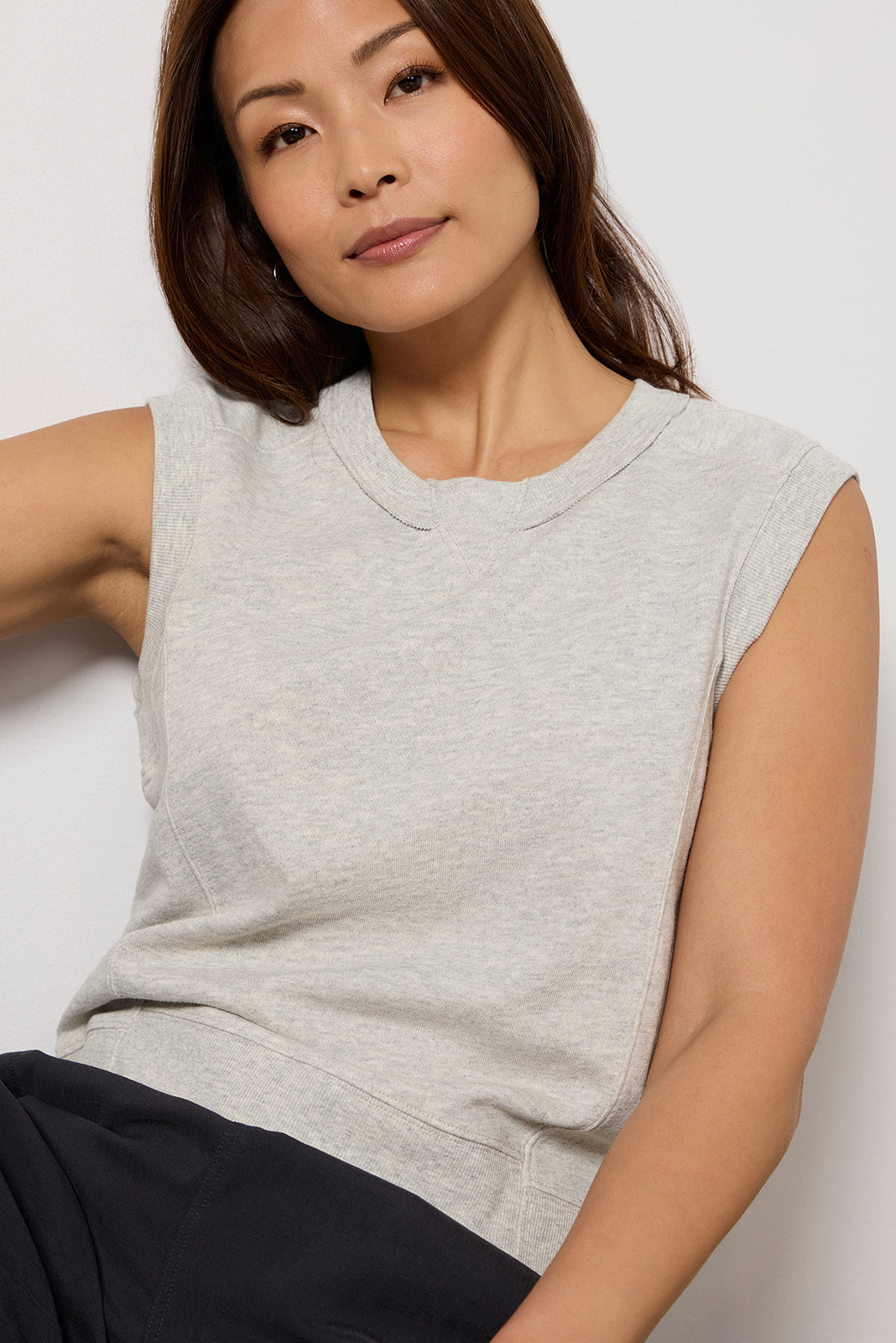 Sleeveless Sweatshirt Vest