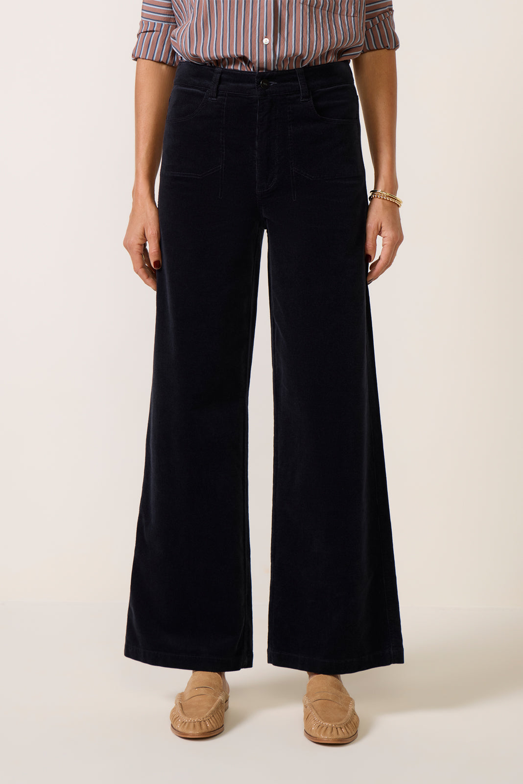 Anessa 31`Cord W/ Stich Utility Pockets Wide Leg