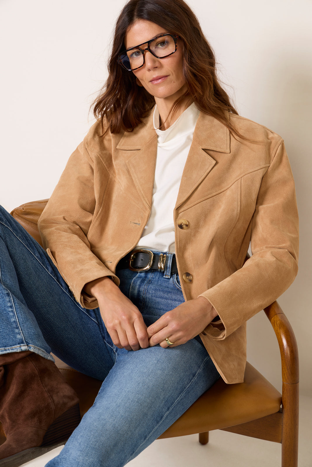 Candle Glow Suede Blazer
