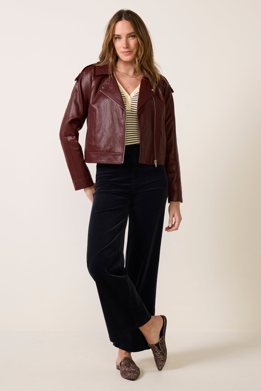 Ivy Faux Leather Moto Jacket