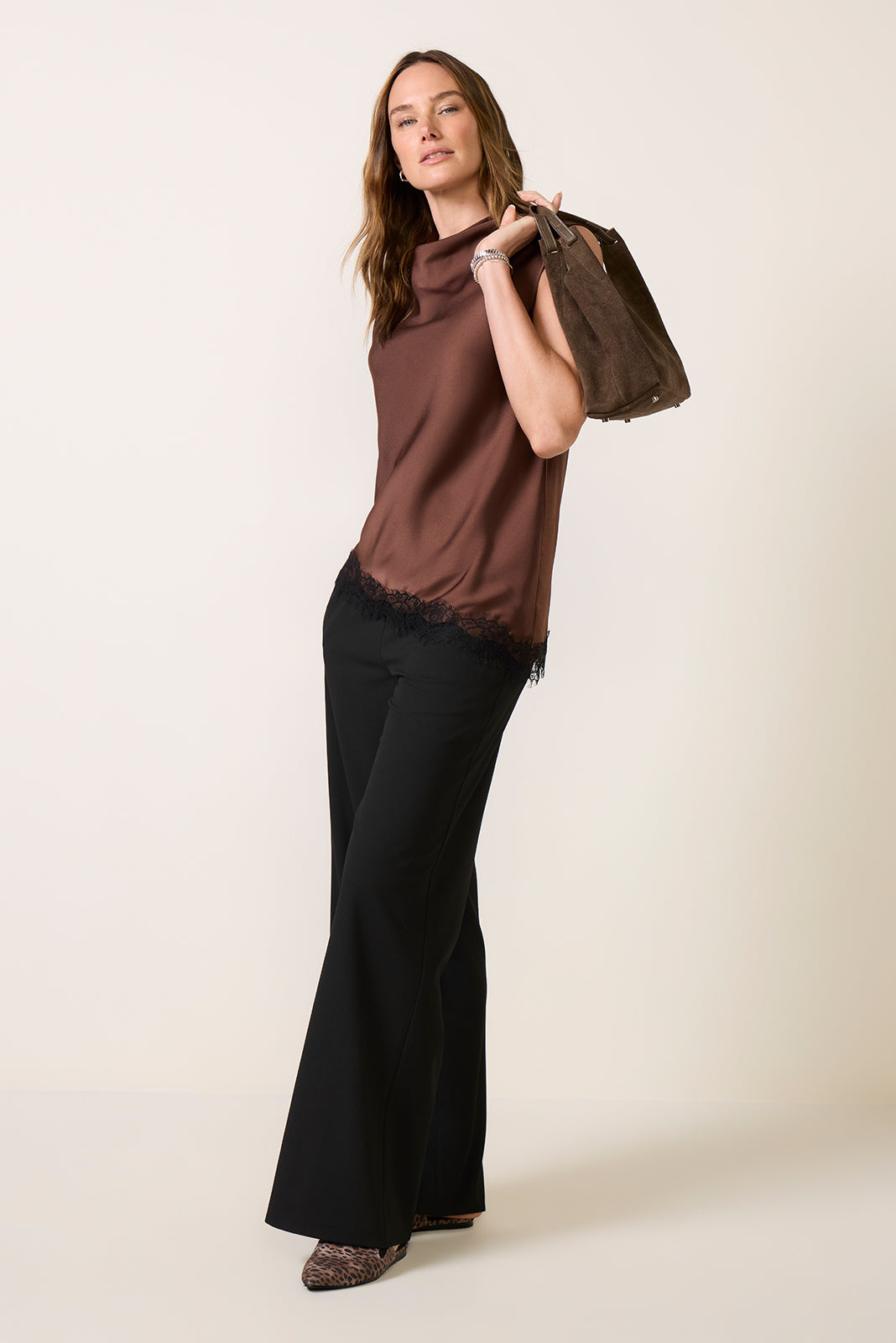 Kinley Satin Lace Top