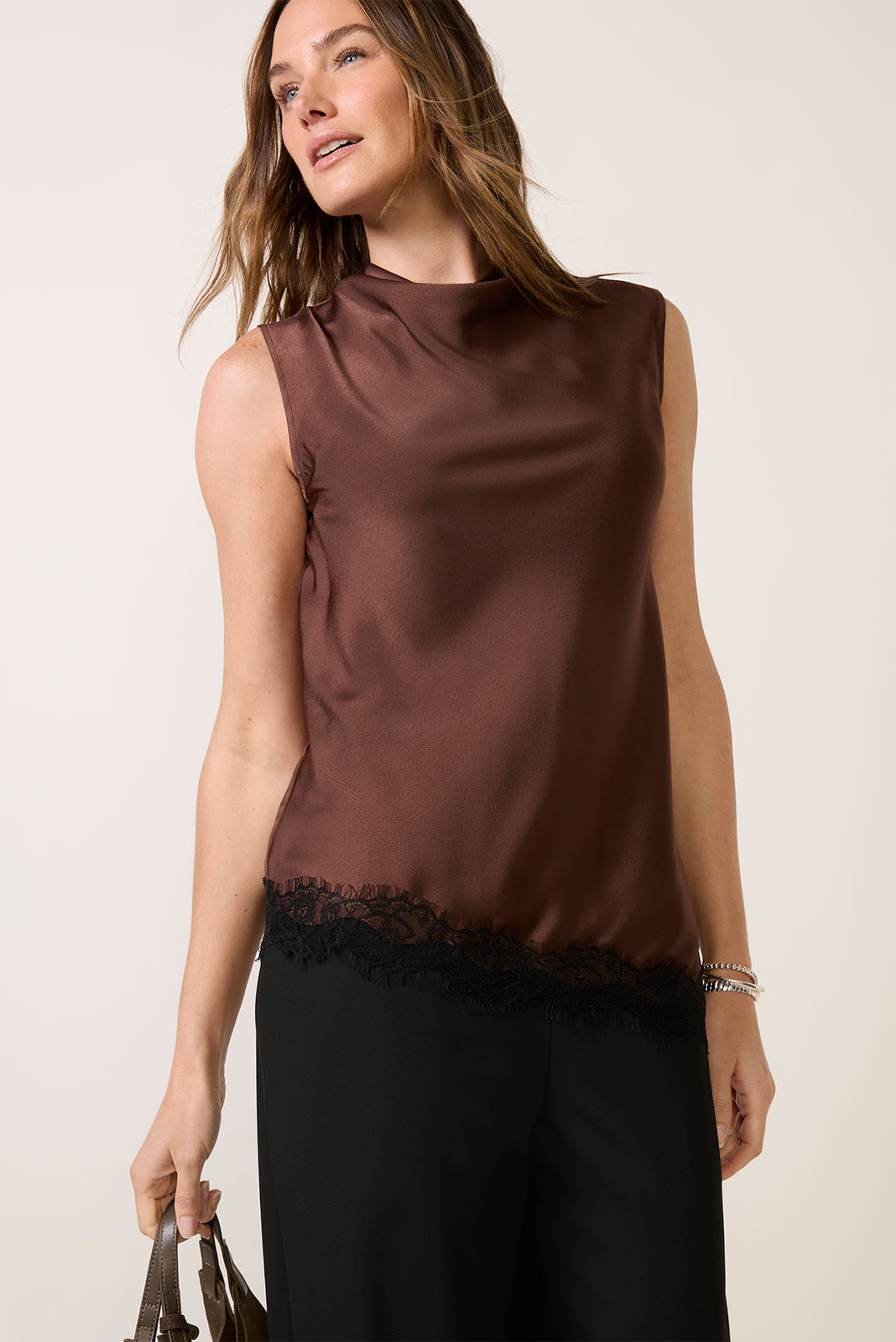 Kinley Satin Lace Top