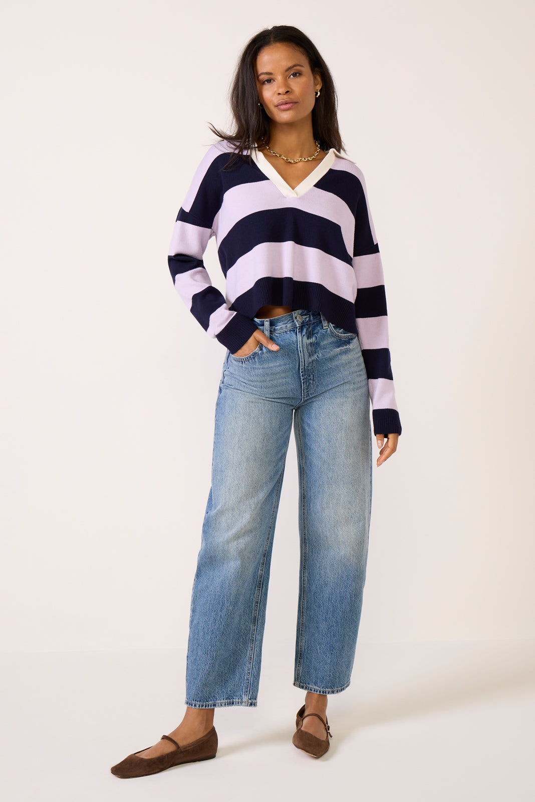 完売 EMAM Reverse Collar Raglan Tops Half-Zip Contrast Stitch Pullover - Modern Style & Comfort – Karen