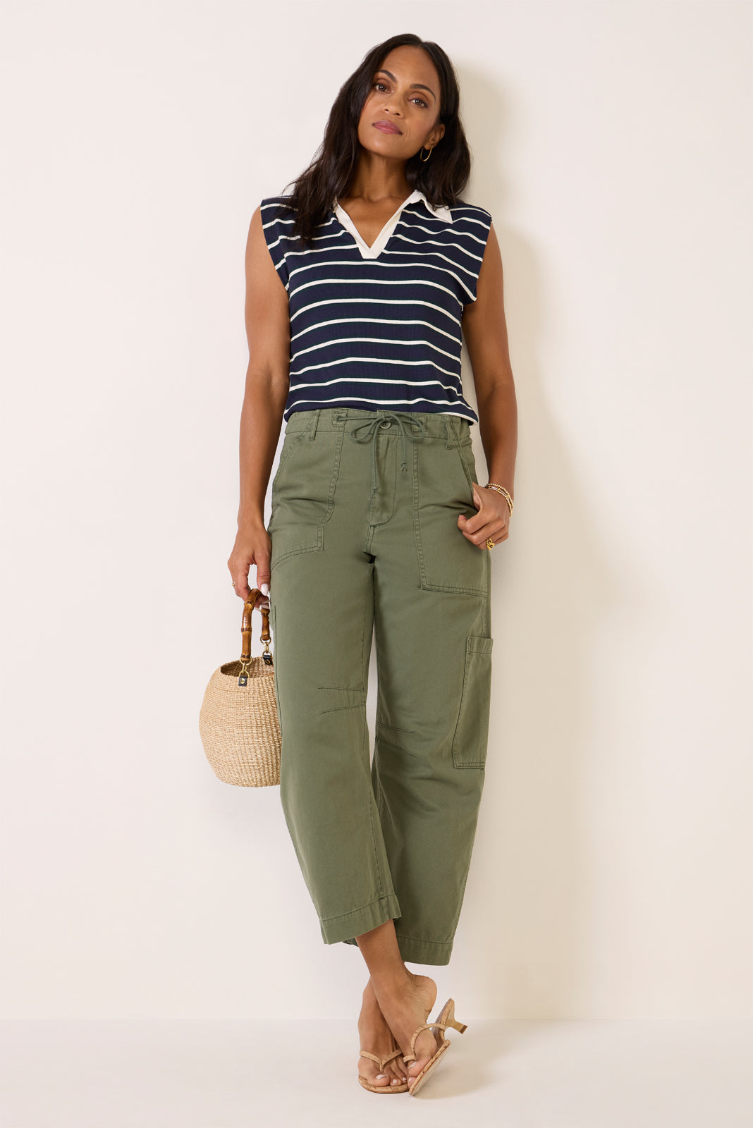 Ester Stripe Polo Top