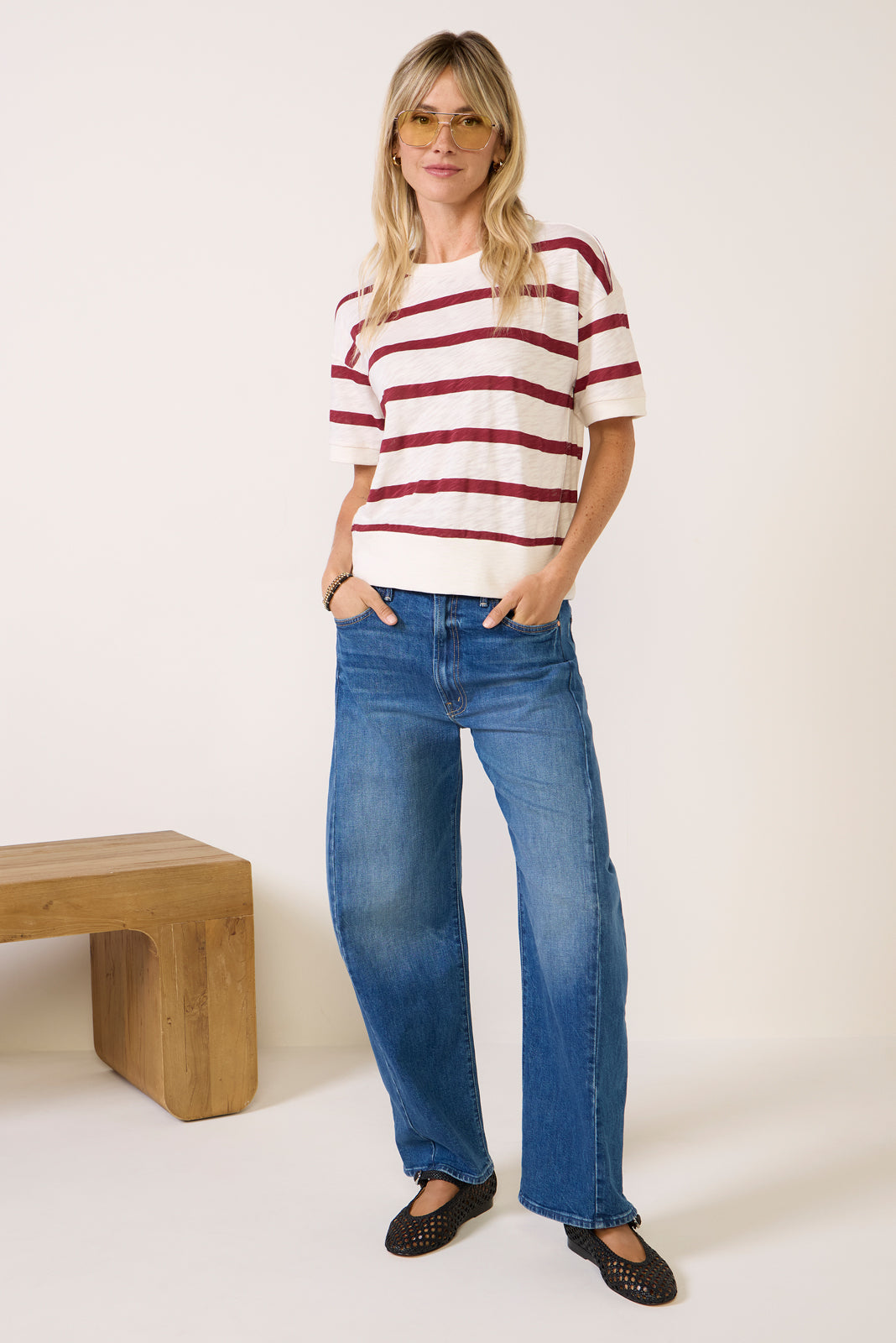 Kellen Seamed Banded Tee