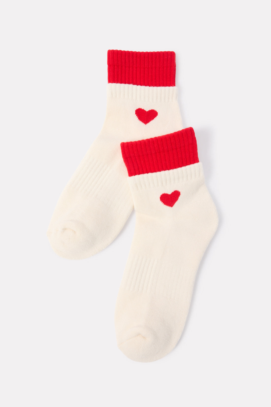 Heart Double Cuff Quarter Sock