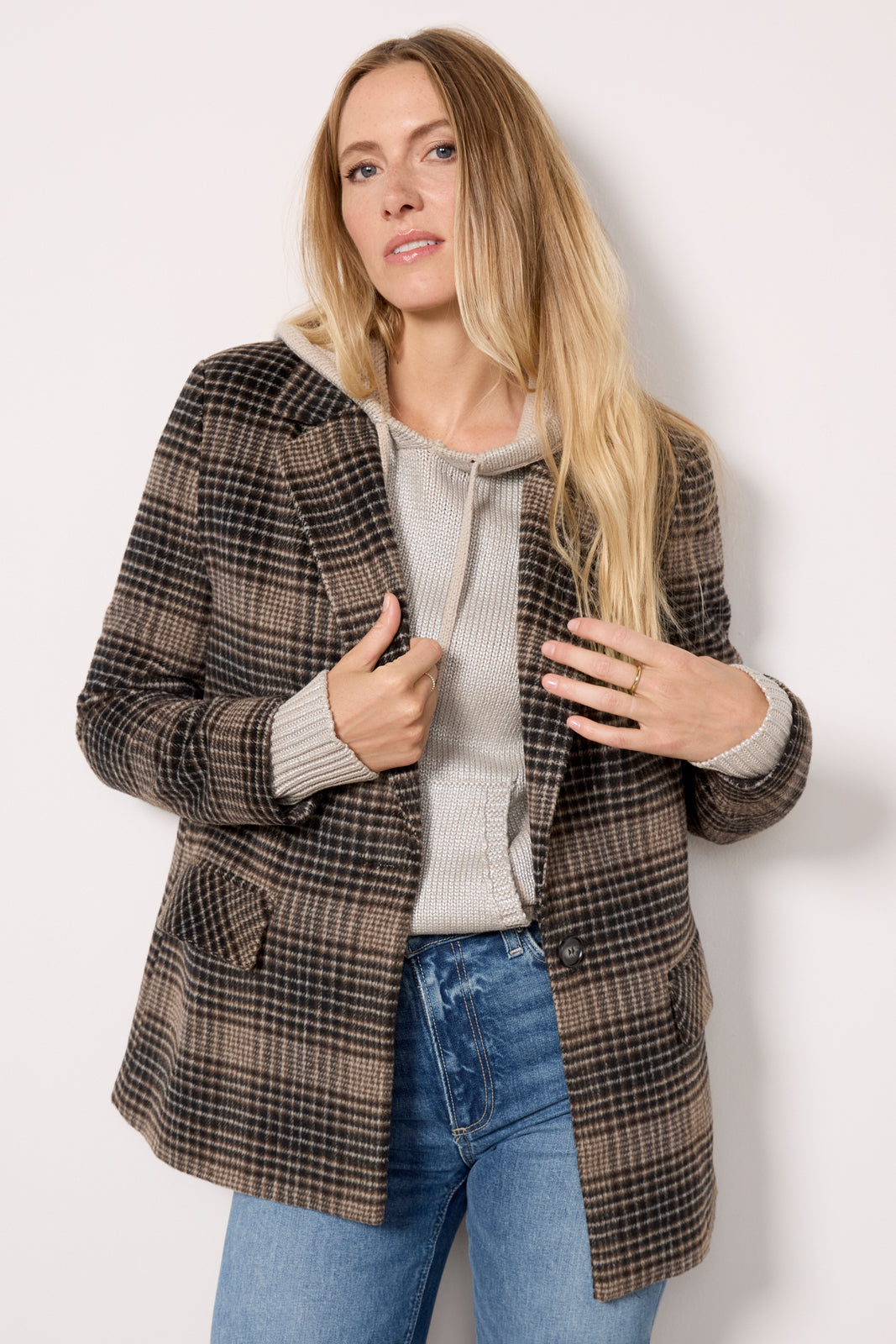 Kingston Relaxed Plaid Blazer - Main Image