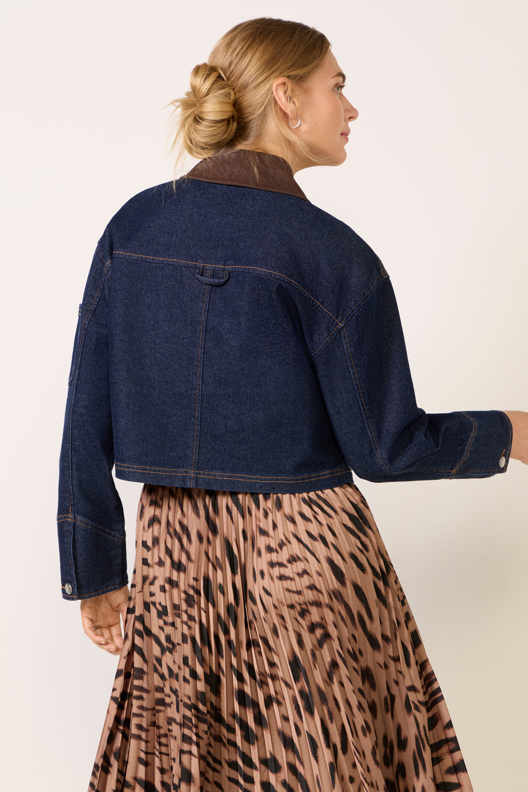 Combo Collar Denim Jacket