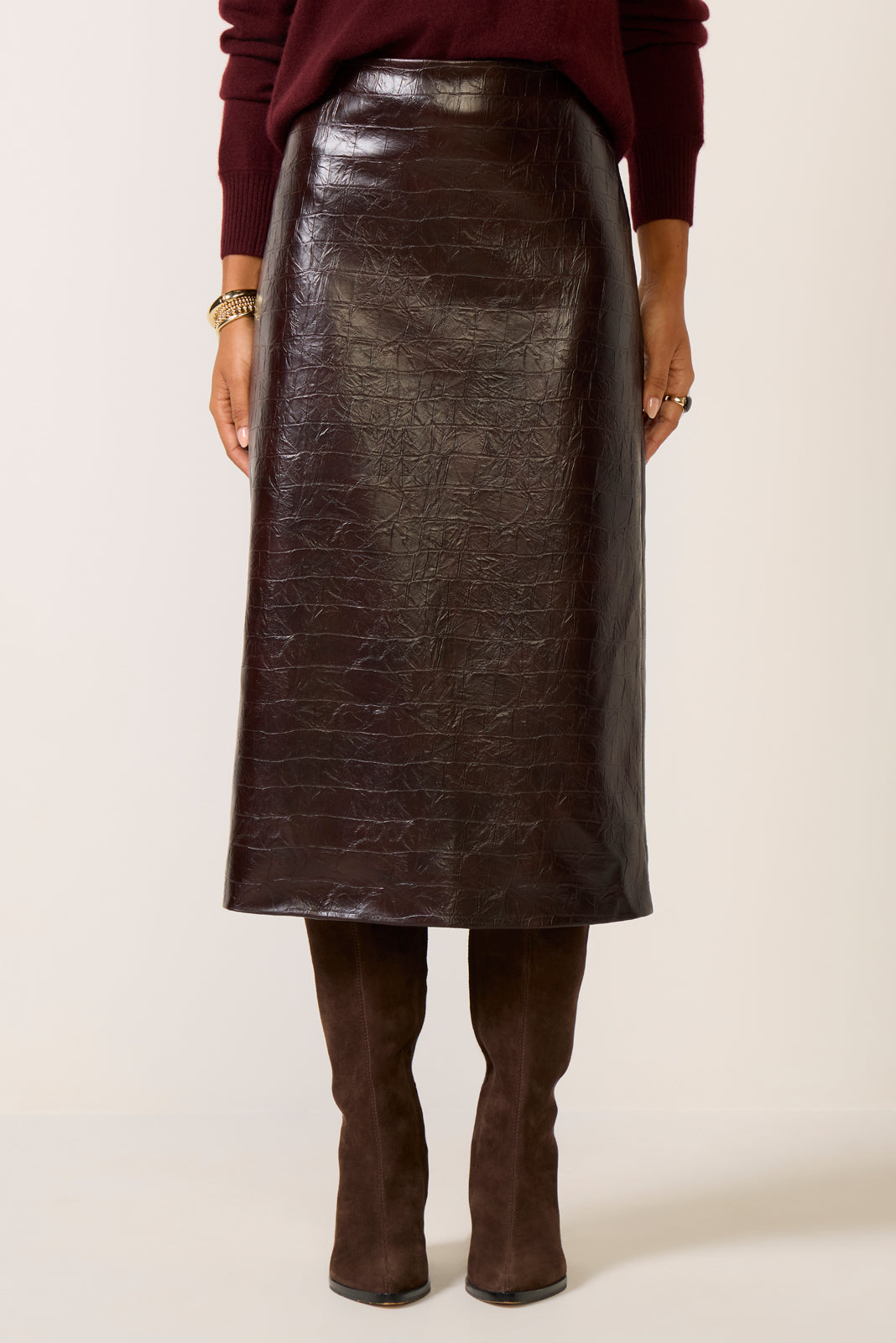 Brielle Croc Midi Skirt