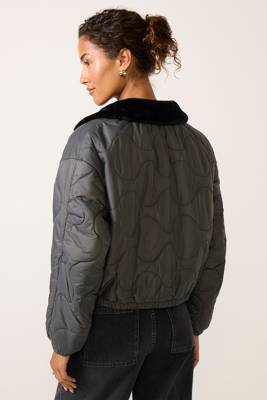 Lara Quilted Fur Trim Jacket
